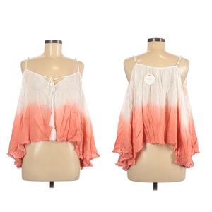 NWT Anthropologie En Creme Cold Shoulder Dip Dye Ombre Peasant Tunic